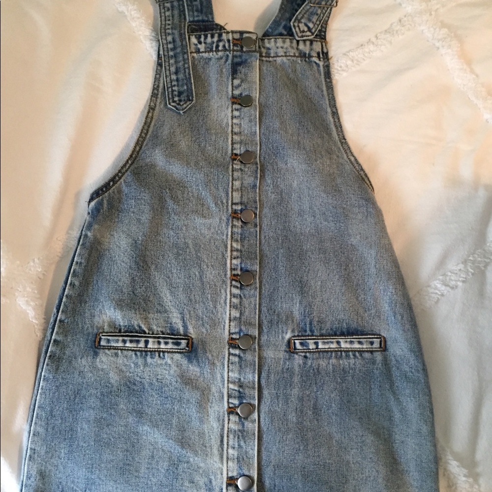 Denim overall dress